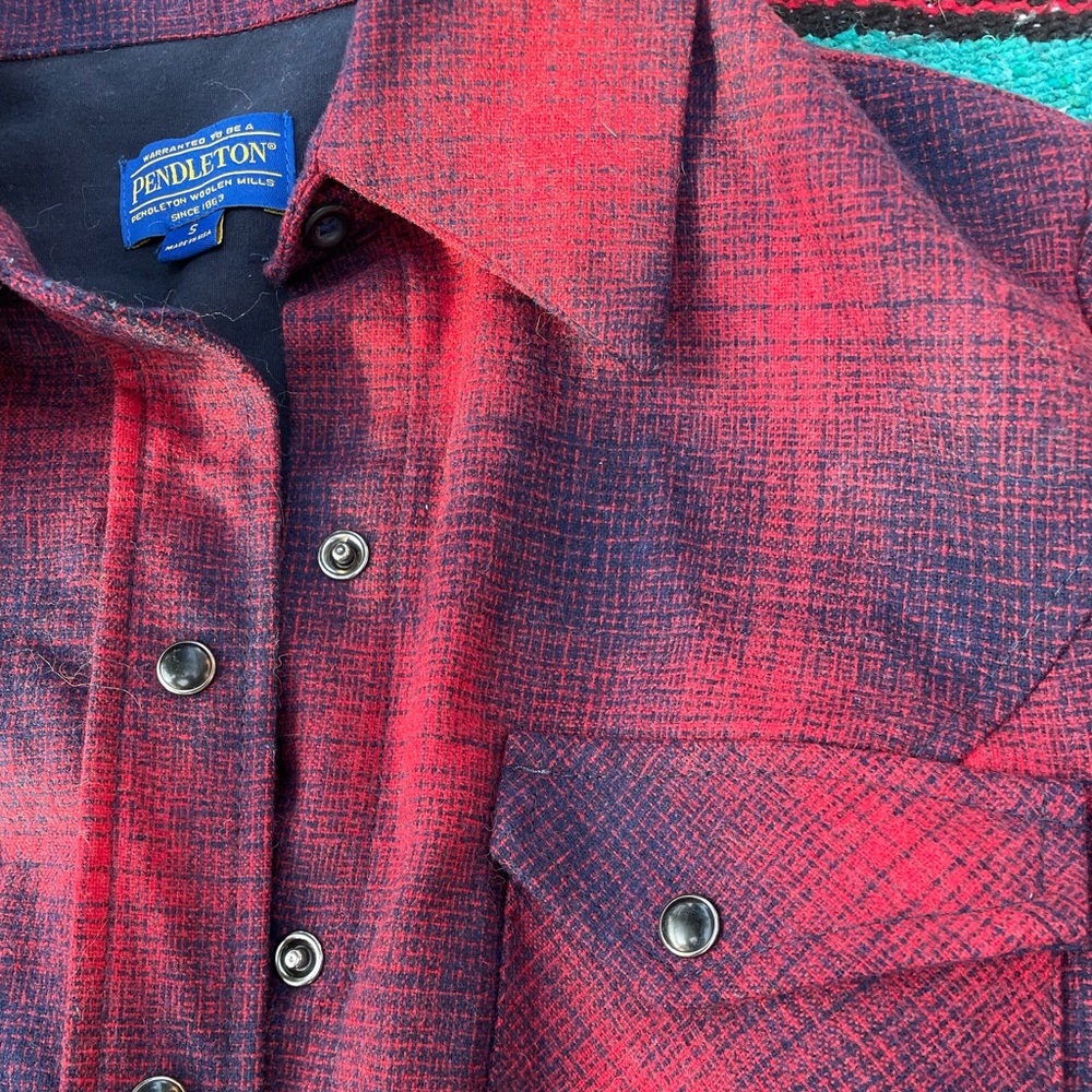 Pendleton Wool Plaid Button Down - Size S - image 1